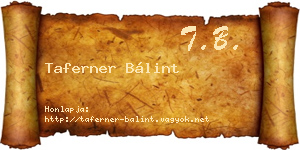 Taferner Bálint névjegykártya